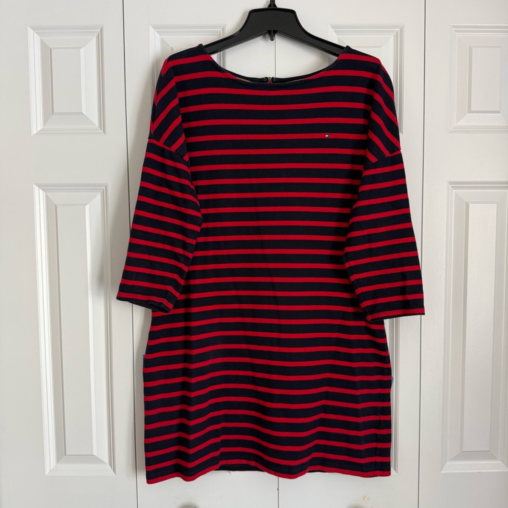 Tommy Hilfiger Navy and Red Striped Dress